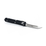 Microtech Ultratech AUTO OTF Knife 3.5" Stonewashed Plain Tanto Blade, Black Aluminum Handles -  123-10 - Gear Supply Company