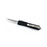 Microtech Ultratech AUTO OTF Knife 3.5" Stonewashed Plain Tanto Blade, Black Aluminum Handles -  123-10 - Gear Supply Company