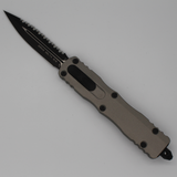 Microtech Dirac Delta Titanium Gray Handle Full Serrated Black – 227-3TG - Gear Supply Company