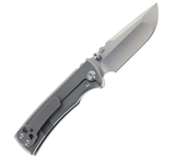 Chaves Knives Redencion Street Folding Knife 3.25" M390 Belt Satin Drop Point Blade, Stonewashed Titanium Handles - ST/RDP/SWTI/BF - Gear Supply Company