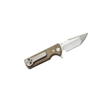Chaves Knives TAK Flipper Knife 2.75" M390 Belt Satin Compound Tanto Blade, Green Canvas Micarta Handles - TAK/RT/GCM/BF - Gear Supply Company