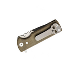 Chaves Knives TAK Flipper Knife 2.75" M390 Belt Satin Compound Tanto Blade, Green Canvas Micarta Handles - TAK/RT/GCM/BF - Gear Supply Company