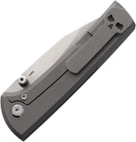 Chaves Knives Scapegoat Street Folding Knife 3.5” Bohler M390 Spear Point Satin Blade, Grey Stonewash Handle - ST/SG/SWTI/BF - Gear Supply Company