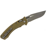 Microtech Amphibian RAM-LOK Manual Folding Knife 3.875" Bohler M390MK Stonewash Drop Point Plain Blade, OD Green Fluted G10 Handles, AXIS/Crossbar Lock – 137RL-11 FLGTOD - Gear Supply Company
