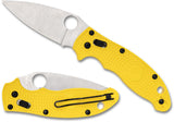 Spyderco Manix 2 Salt Lightweight Lock Folding Knife 3.37" Satin CPM-MagnaCut Plain Blade, Yellow FRN Handles - C101PYL2 - Gear Supply Company
