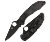Spyderco Delica 4 Distributor Sprint Run Lockback Knife 2.9" CruWear Black TiCN Plain Blade With Carbon Fiber Handles – C11CFPBK - Gear Supply Company