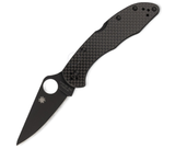 Spyderco Delica 4 Distributor Sprint Run Lockback Knife 2.9" CruWear Black TiCN Plain Blade With Carbon Fiber Handles – C11CFPBK - Gear Supply Company