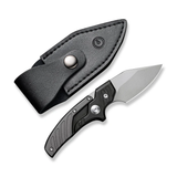CIVIVI Knives Typhoeus Folding Push Dagger Fixed Blade Knife 2.27" 14C28N Stonewashed Clip Point Blade, Black and Gray Aluminum Handles, Leather Sheath - C21036-3 - Gear Supply Company