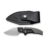 CIVIVI Knives Typhoeus Folding Push Dagger Fixed Blade Knife 2.27" 14C28N Stonewashed Clip Point Blade, Black and Gray Aluminum Handles, Leather Sheath - C21036-3 - Gear Supply Company