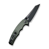 CIVIVI Knives P87 Flipper Knife 2.9" Nitro-V Black Stonewashed Reverse Tanto Blade, Green Micarta Handles, Liner Lock -  C21043-3 - Gear Supply Company