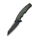 CIVIVI Knives P87 Flipper Knife 2.9" Nitro-V Black Stonewashed Reverse Tanto Blade, Green Micarta Handles, Liner Lock -  C21043-3 - Gear Supply Company