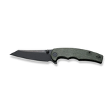 CIVIVI Knives P87 Flipper Knife 2.9" Nitro-V Black Stonewashed Reverse Tanto Blade, Green Micarta Handles, Liner Lock -  C21043-3 - Gear Supply Company