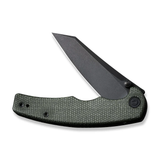 CIVIVI Knives P87 Flipper Knife 2.9" Nitro-V Black Stonewashed Reverse Tanto Blade, Green Micarta Handles, Liner Lock -  C21043-3 - Gear Supply Company
