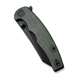CIVIVI Knives P87 Flipper Knife 2.9" Nitro-V Black Stonewashed Reverse Tanto Blade, Green Micarta Handles, Liner Lock -  C21043-3 - Gear Supply Company