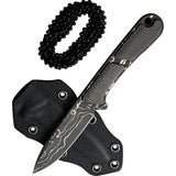 Civivi Elementum Fixed Blade Neck Knife 2.24" Damascus Drop Point Blade, Dark Green Canvas Micarta Handles, Kydex Sheath - C23010-DS1 - Gear Supply Company