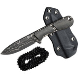 Civivi Elementum Fixed Blade Neck Knife 2.24" Damascus Drop Point Blade, Dark Green Canvas Micarta Handles, Kydex Sheath - C23010-DS1 - Gear Supply Company