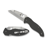 Spyderco Canis Compression Lock Knife With Black Carbon Fiber/ G-10 Laminate Handles ( 3.43” Satin Blade) - C248CFP - Gear Supply Company