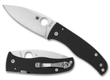 Spyderco Bodacious Compression Lock Folding Knife 3.66" S30V Stonewashed Leaf Shaped Plain Blade, Smooth Black G10 Handles - C263GP - Gear Supply Company