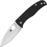 Spyderco Bodacious Compression Lock Folding Knife 3.66" S30V Stonewashed Leaf Shaped Plain Blade, Smooth Black G10 Handles - C263GP - Gear Supply Company