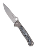 Spyderco SLYM - Blk/Gry/White Ti/CF (3.42" Bohler M390) C271TIP