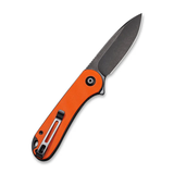 CIVIVI Knives Elementum Flipper Knife 2.96" D2 Black Stonewashed Blade, Orange G10 Handles, Liner Lock -  C907Y - Gear Supply Company
