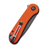 CIVIVI Knives Elementum Flipper Knife 2.96" D2 Black Stonewashed Blade, Orange G10 Handles, Liner Lock -  C907Y - Gear Supply Company