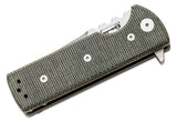 Chaves Ultramar TAK Flipper Knife 2.75" M390 Belt Satin Drop Point Blade, Black Canvas Micarta Handles - TAK/RDP/BCM/BF - Gear Supply Company