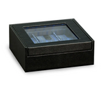 BeyBerk Six watch case with glass top black leather. - Gear Supply Company