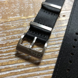 22mm 2 Piece "SB" Solid Black Seat Belt Strap - Gear Supply Company