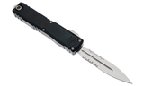 Microtech Ultratech ZBT D/E Stonewashed Partial Serrated Blade With Black Handle - 1122-11