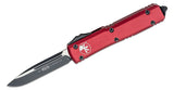 Microtech Ultratech AUTO OTF Knife 3.46" Black Plain Drop Point Blade, Merlot Red Aluminum Handles -  121-1MR - Gear Supply Company