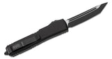 Microtech Ultratech Tactical AUTO OTF 3.46" Black Tanto Plain Blade, Black Aluminum Handles -  123-1T - Gear Supply Company