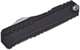 Microtech/DC Munroe 2023 Cypher II OTF AUTO 3.5" M390MK Stonewashed Double Edge Dagger Blade, Milled Black Aluminum Handles - 1242-10