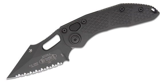 Microtech Stitch Auto S/E Tactical Full Serrated Folding Knife – Black – 169-3T - Gear Supply Company