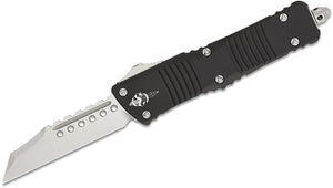 Microtech Signature Series Combat Troodon 3.75" Stonewashed Warhound Blade, Black Aluminum Handles -  219W-10S - Gear Supply Company
