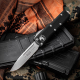 Microtech UTX-85 Knife 3" Stonewashed Plain Blade, Black Aluminum Handles – 231-10