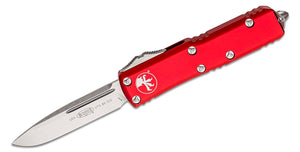 Microtech UTX-85 Knife 3" Stonewashed Plain Blade, Red Aluminum Handles – 231-10RD - Gear Supply Company