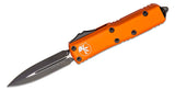 Microtech UTX-85 AUTO OTF 3" Black Double Edge Dagger Blade, Orange Aluminum Handles -  232-1 OR