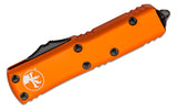 Microtech UTX-85 AUTO OTF 3" Black Double Edge Dagger Blade, Orange Aluminum Handles -  232-1 OR