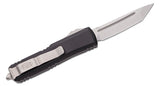 Microtech UTX-85 AUTO OTF Knife 3" Stonewashed Tanto Plain Blade, Black Aluminum Handles -  233-10