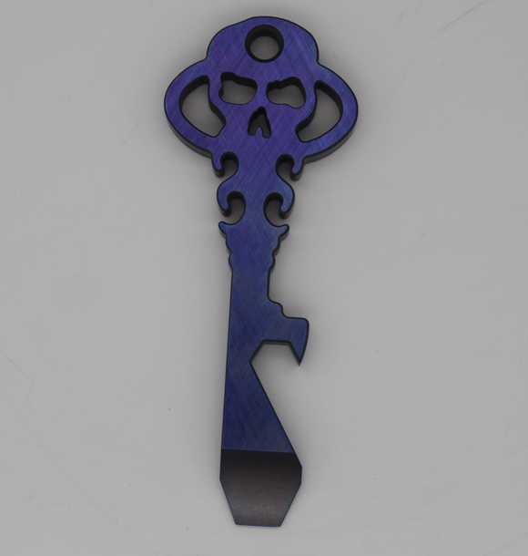 Chaves Ultramar Knives Skeleton Key Titanium Tool Prybar – Purple Titanium Crosshatch - KEY/TL/PTI/CH