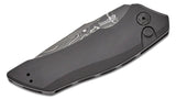 Kershaw Launch 1 AUTO Folding Knife 3.4" Damascus Drop Plain Blade, Black Aluminum Handles -7100BLKDAM - Gear Supply Company