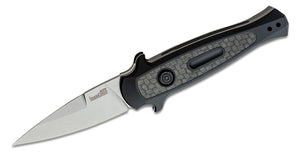 Kershaw Launch 12 AUTO Folding Knife 2.5" Stonewashed CPM-154 Spear Point Blade, Black Anodized Aluminum Handles w/ Carbon Fiber Inlay - 7125 - Gear Supply Company