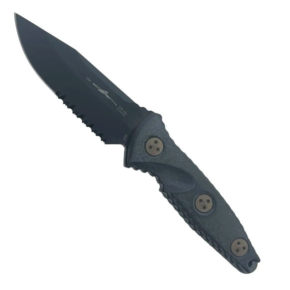 Microtech Socom Alpha Mini S/E Carbon Fiber Handle Knife, DLC Serrated Blade, DLC Hardware Signature Series - 113M-2DLCCFS - Gear Supply Company
