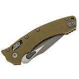 Microtech Amphibian RAM-LOK Manual Folding Knife 3.875" Bohler M390MK Stonewash Drop Point Plain Blade, OD Green Fluted G10 Handles, AXIS/Crossbar Lock – 137RL-11 FLGTOD - Gear Supply Company