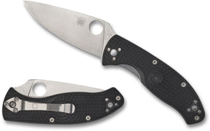 Spyderco Lightweight Tenacious Folding Knife 3.39" Satin Plain Blade, Black FRN Handles, Liner Lock - C122PBK - Gear Supply Company