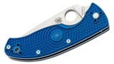 Spyderco Tenacious Lightweight Folding Knife 3.39" S35VN Satin Plain Blade w/ Blue Handles - C122PBL