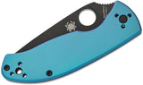 Spyderco Tenacious Frame Lock Folding Knife 3.35" Black Plain Blade W/ Blue Titanium Handles - C122TIBLBKP