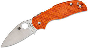 Spyderco Sage 5 Lightweight Compression Lock Folding Knife 3" CPM-REX 121 Satin Blade, Burnt Orange Handles - C123BORP