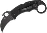Spyderco Karahawk Emerson Opener Folding 2.35" VG10 Black Blade with Wave, Black G10 Handles, Lockback - C170GBBKP - Gear Supply Company